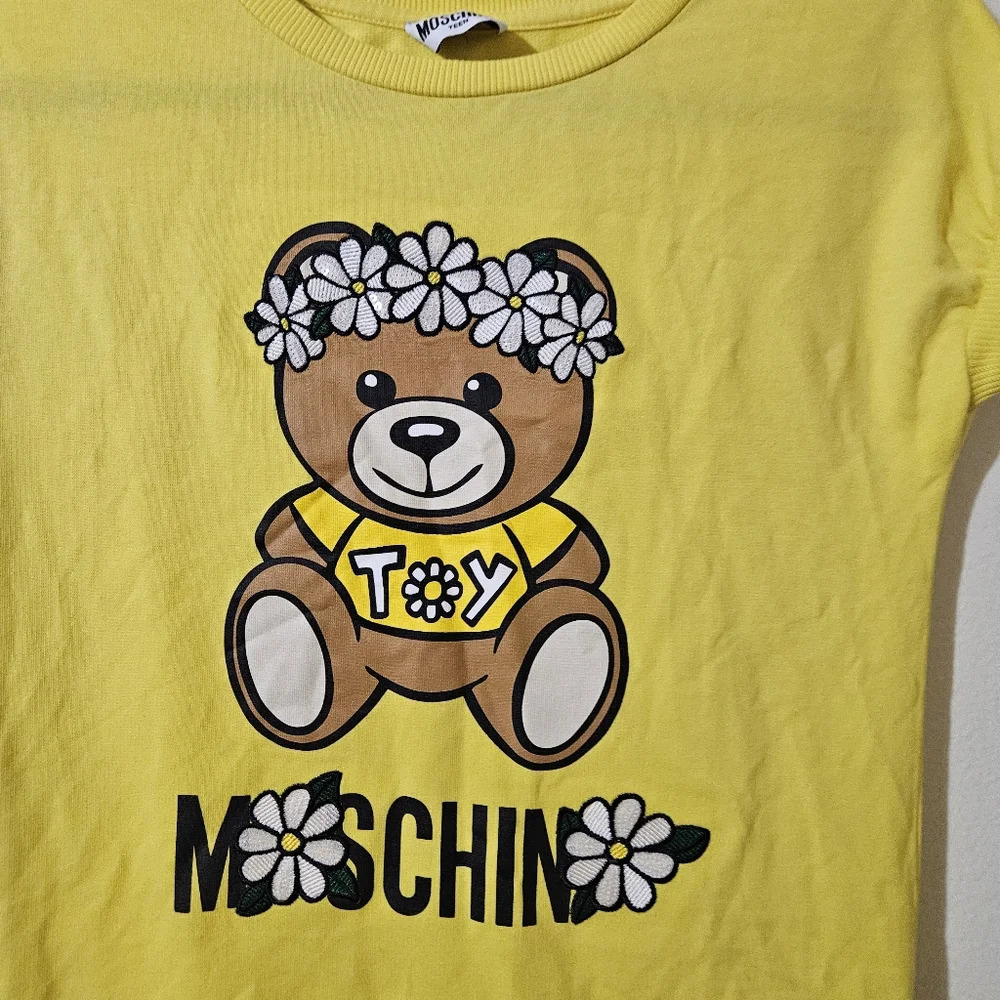 Moschino Kids Yellow Teddy Graphic Dress - Picture 5 of 9